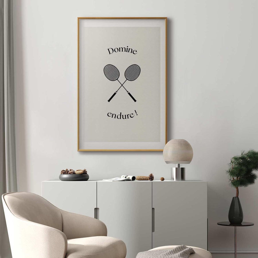 Poster - Summer Games - Badminton Rackets on a White Background Artgeist