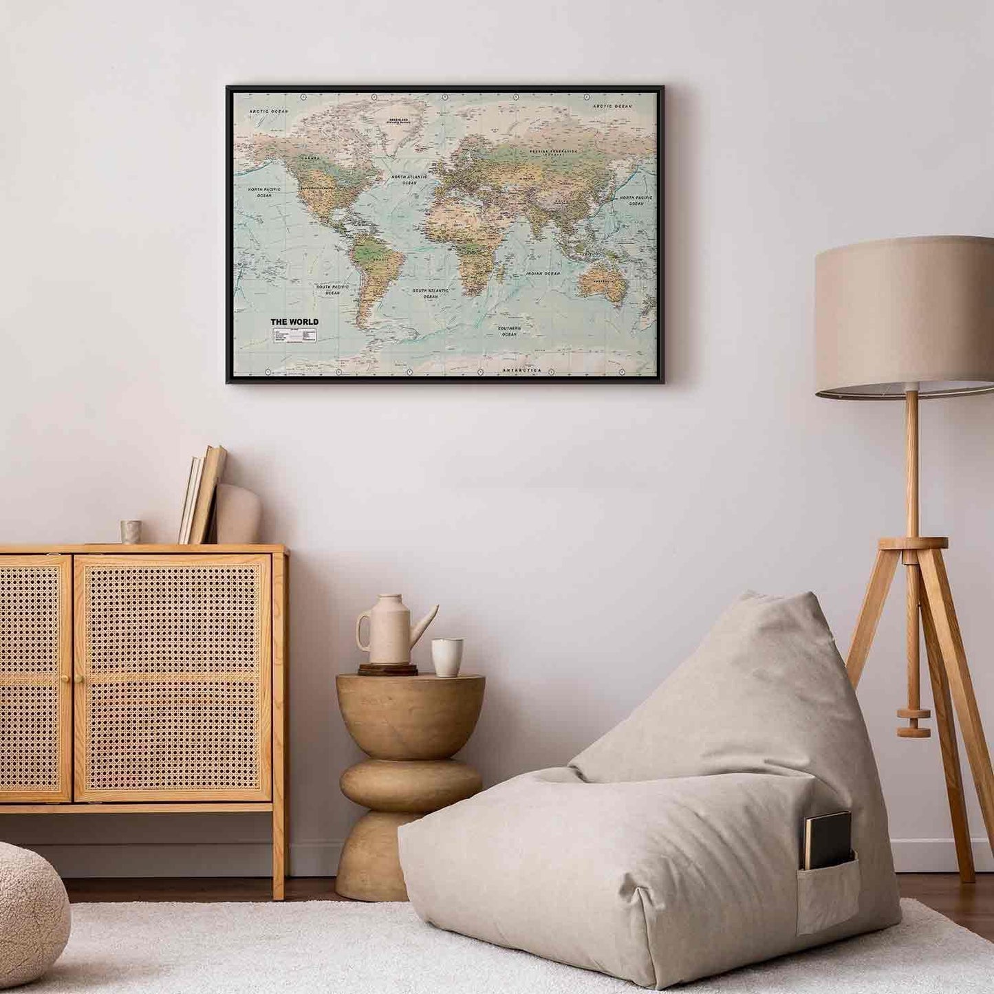 Leinwandbild - World Map: Beautiful World Artgeist