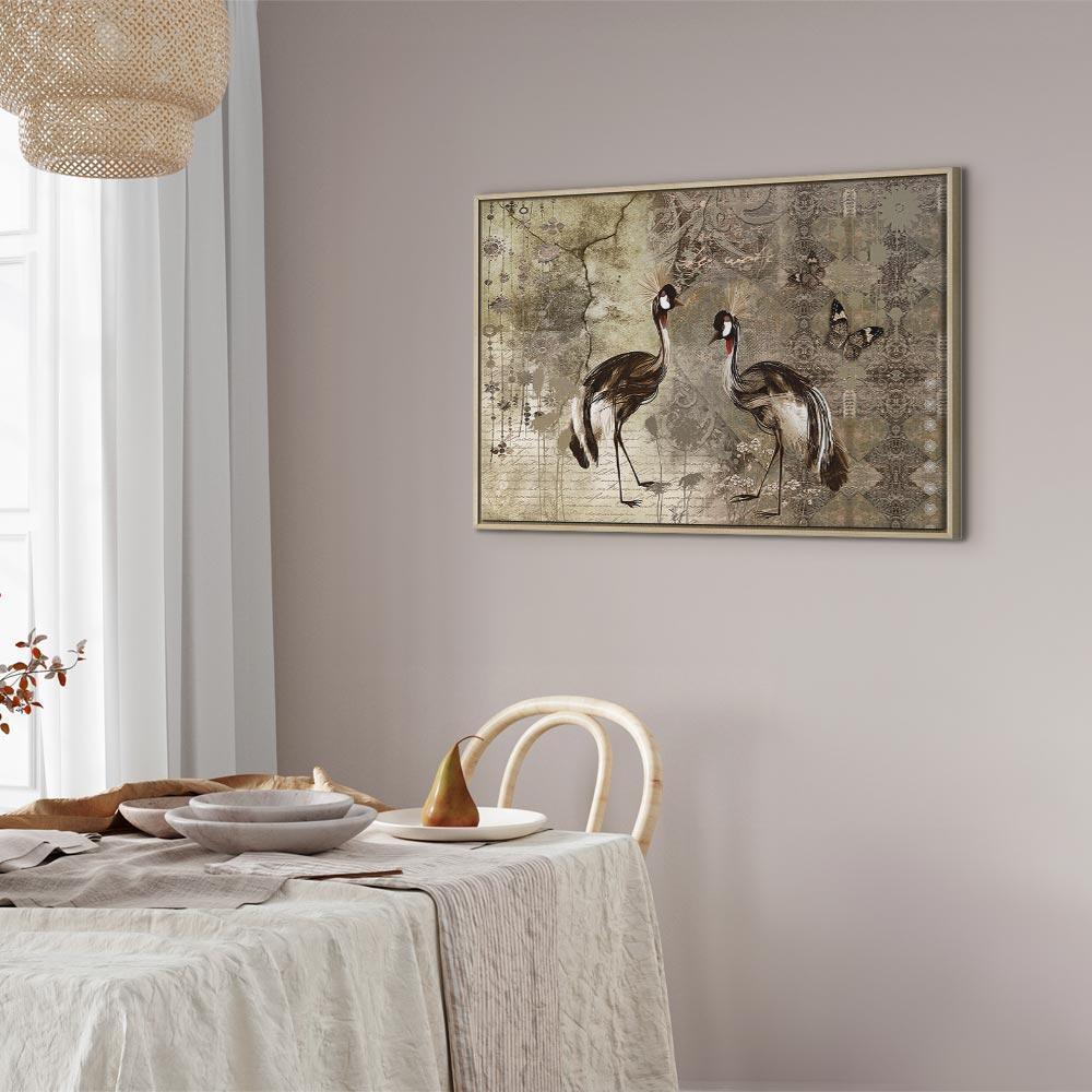 Leinwandbild - Retro Cranes (1 Part) Wide