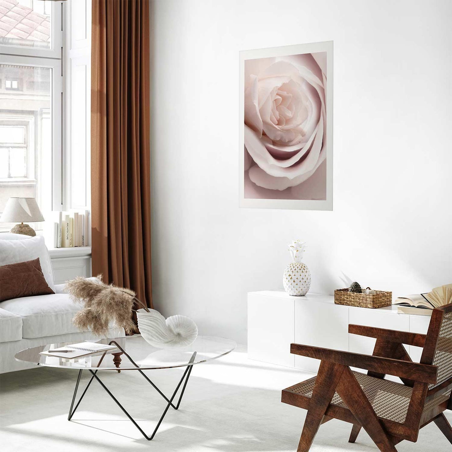 Poster Porzellan-Rose – Zarte Eleganz in Rosé