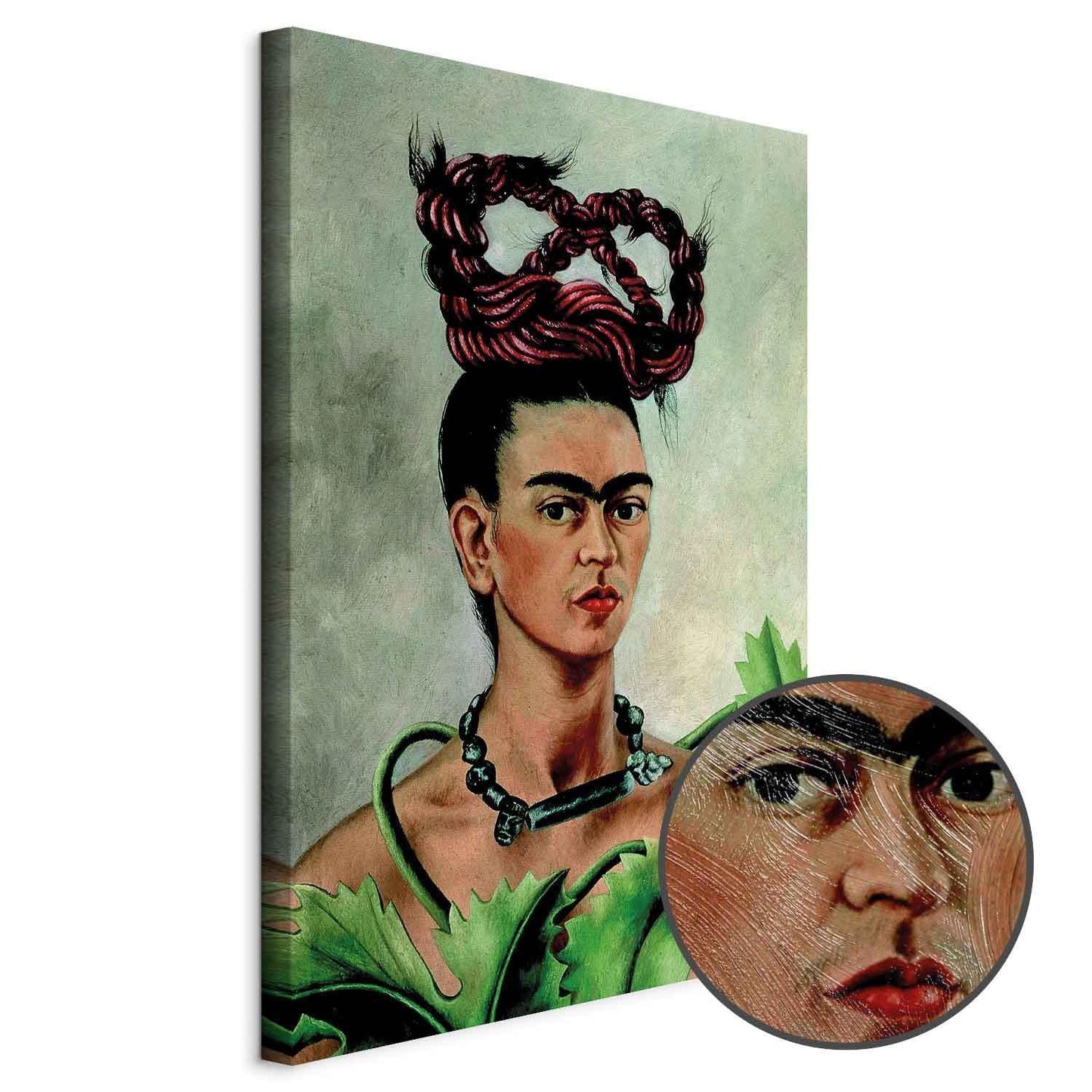 Leinwandbild - Frida Kahlo – Self-Portrait with Braid
