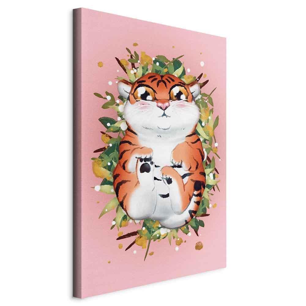 Leinwandbild - Tigger on the Grass (1 Part) Vertical