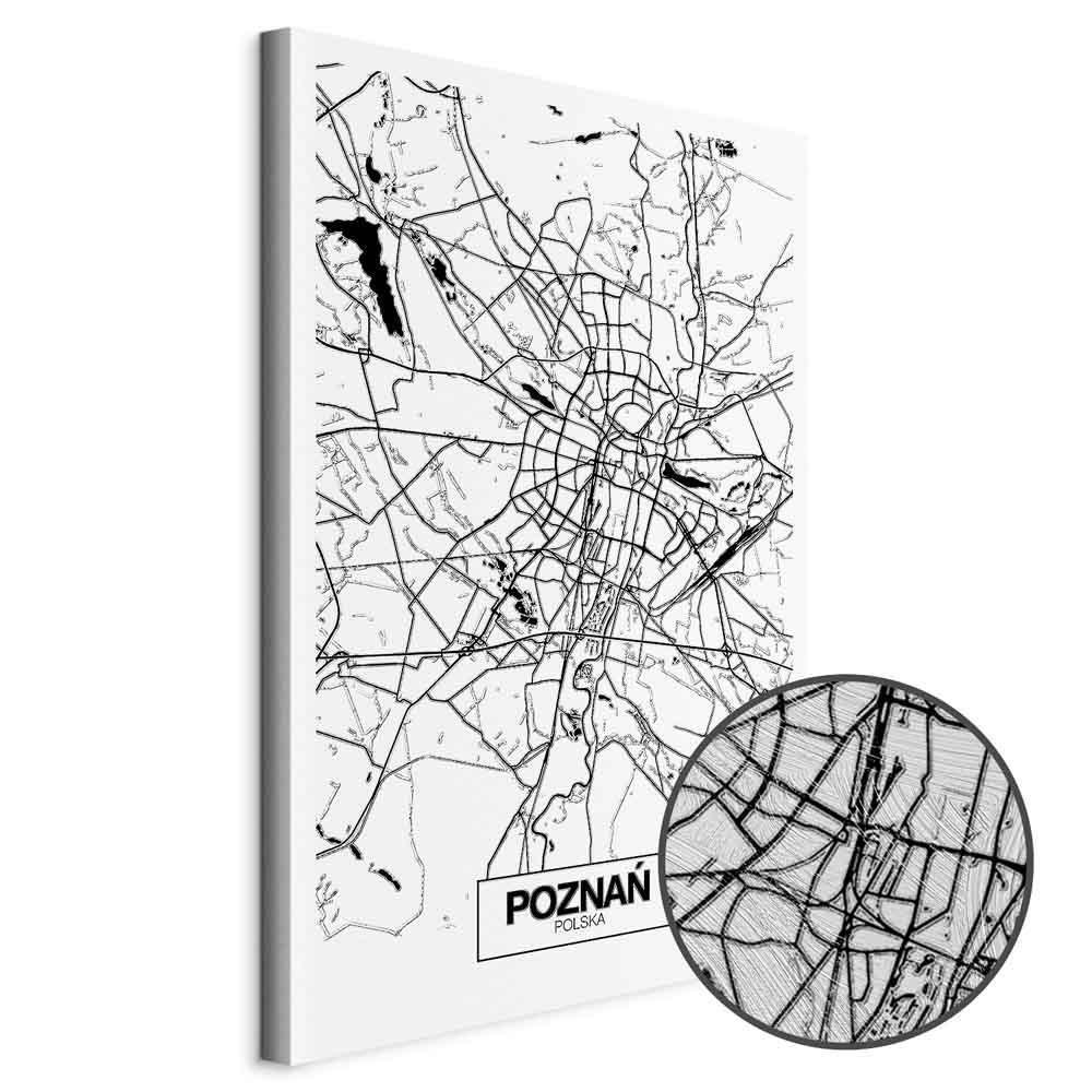 Leinwandbild - City Plan: Poznan (1 Part) Vertical