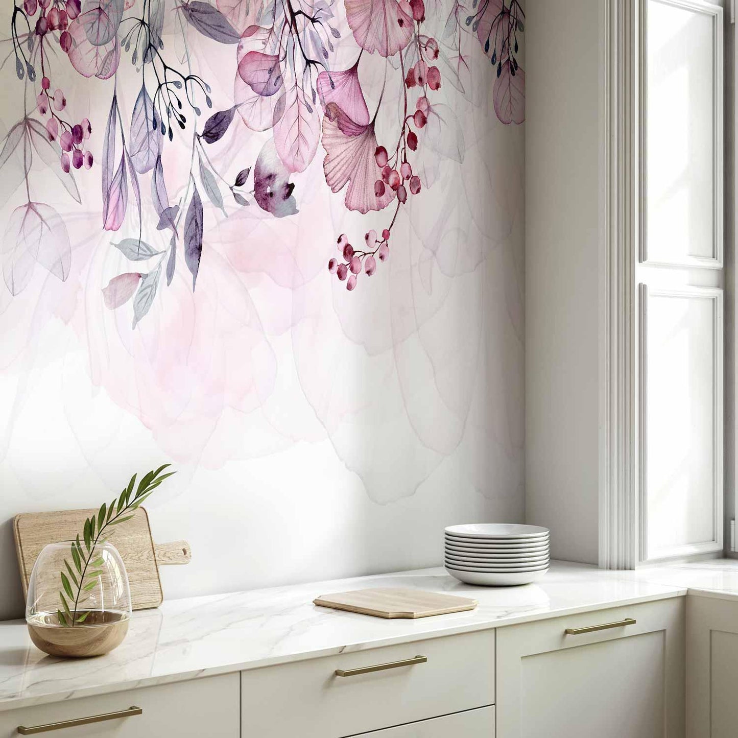 Fototapete - Foggy Nature - Pink