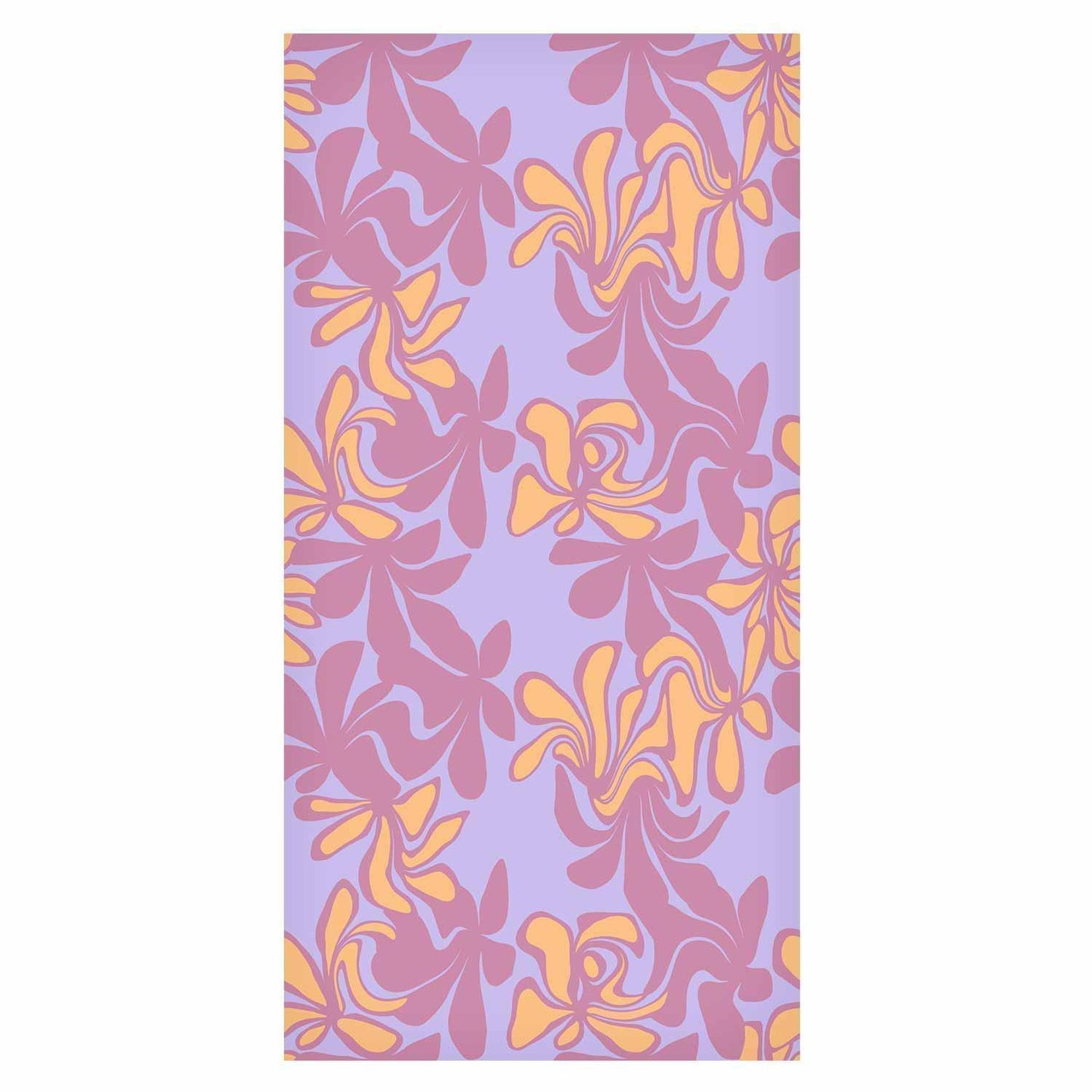 Tapete - Exotic - Two-Tone Flowers - Flowers in purple and orange on a blue background