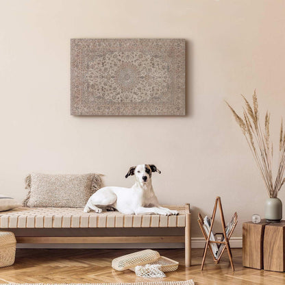 Leinwandbild - Sand carpet - worn Persian carpet with rich decorative motifs