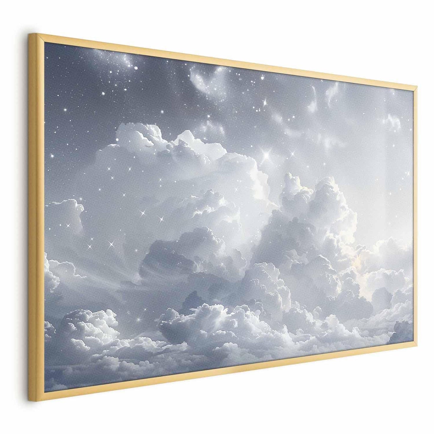 Poster - Astral Calm: Stars Scattered Over Delicate Clouds Artgeist