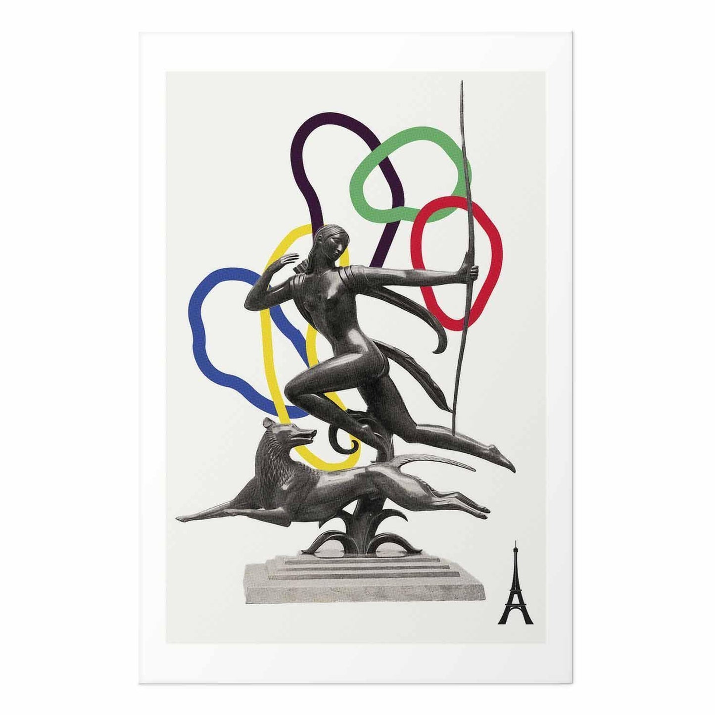 Poster - Collage Graphic - Woman Shooting a Bow