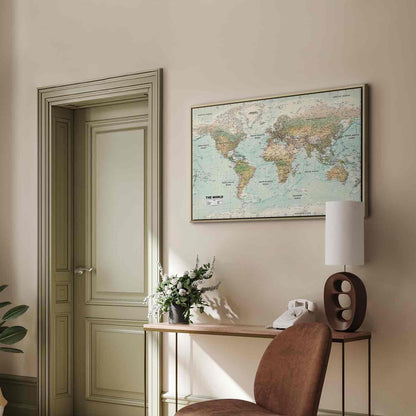 Leinwandbild - World Map: Beautiful World Artgeist
