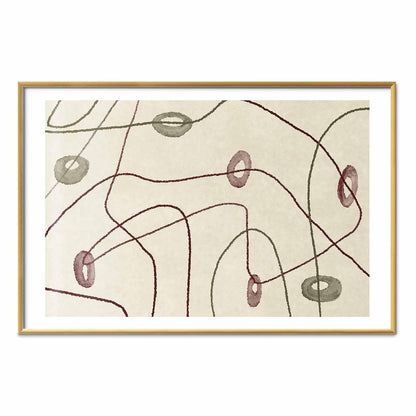 Poster - Lines and Shapes - a bead labyrinth on a pale, worn background