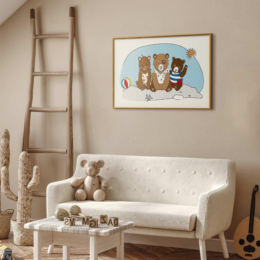 Poster - Bears on the Beach Artgeist