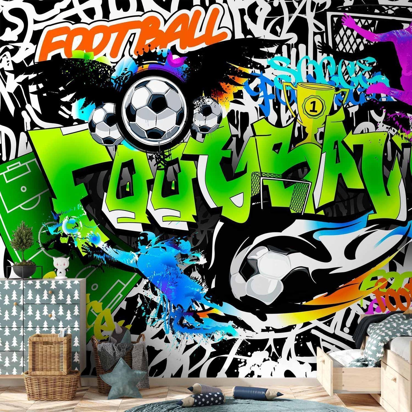Fototapete - Football Graffiti