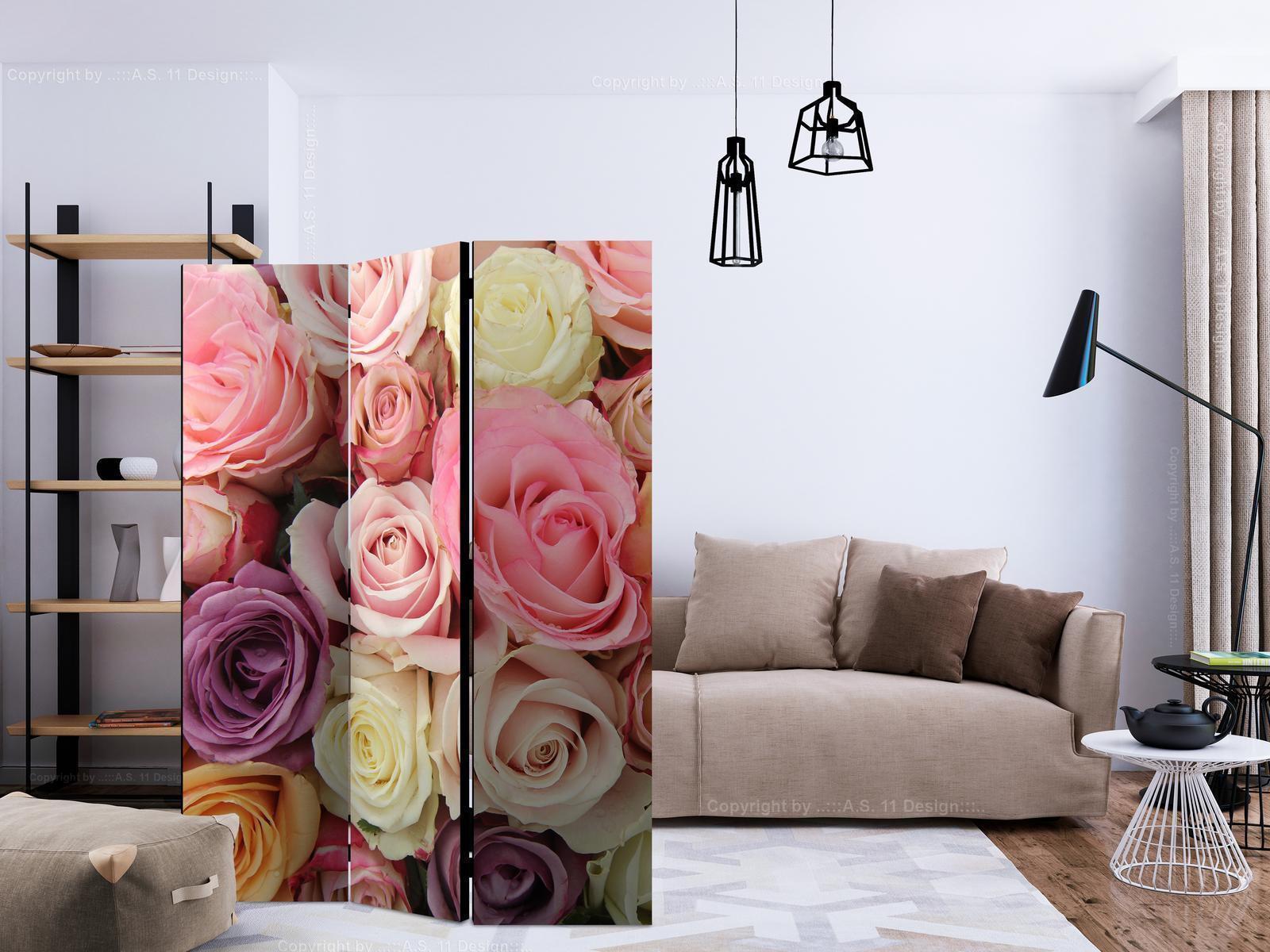 Paravent - Pastel roses Artgeist
