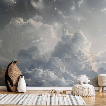 Fototapete - Astral Calm: Stars Scattered Over Delicate Clouds Artgeist