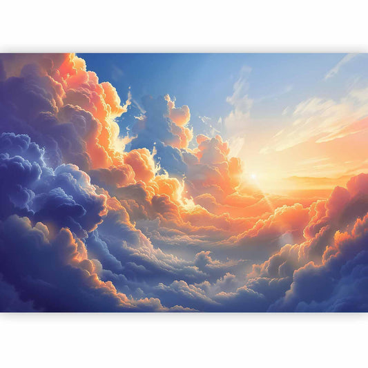 Fototapete - Sunset Over a Cloudy Sea: A Wonderful Symphony of Colors Artgeist