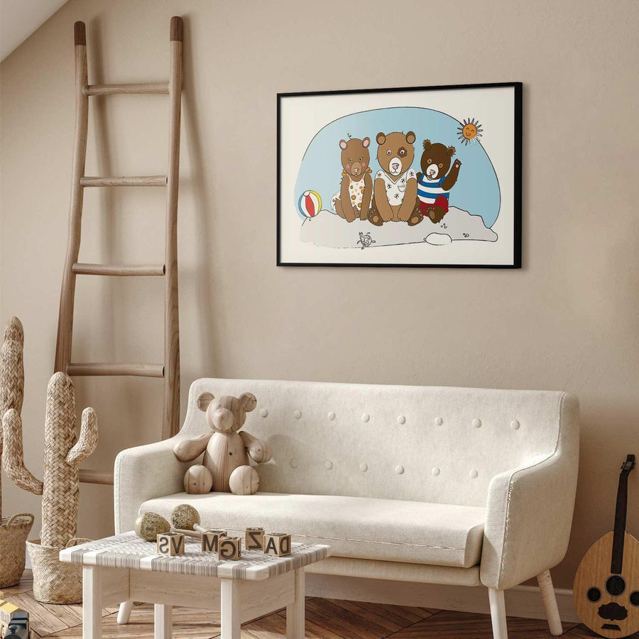 Poster - Bears on the Beach Artgeist
