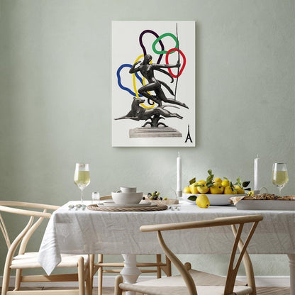 Leinwandbild - Woman With Dog - Illustration