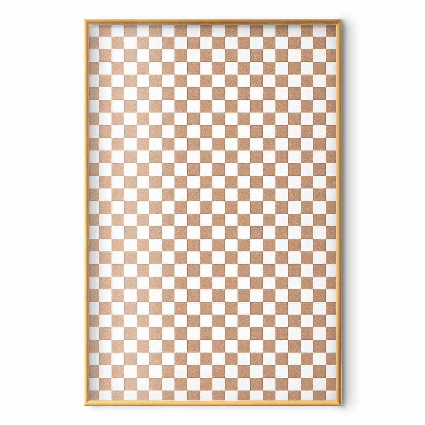 Poster - Geometry and Browns - a chessboard pattern in neutral shades