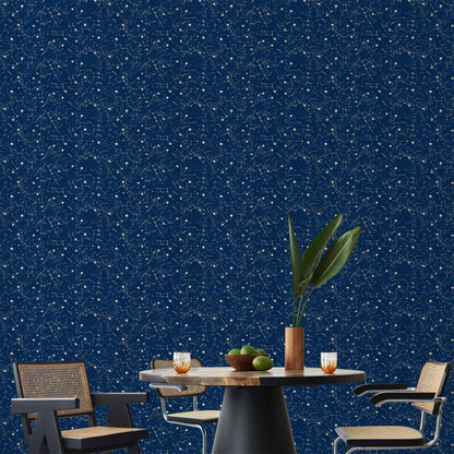 Tapete - Cosmic Inspirations - Pattern with Stars and Constellations on a Dark Background