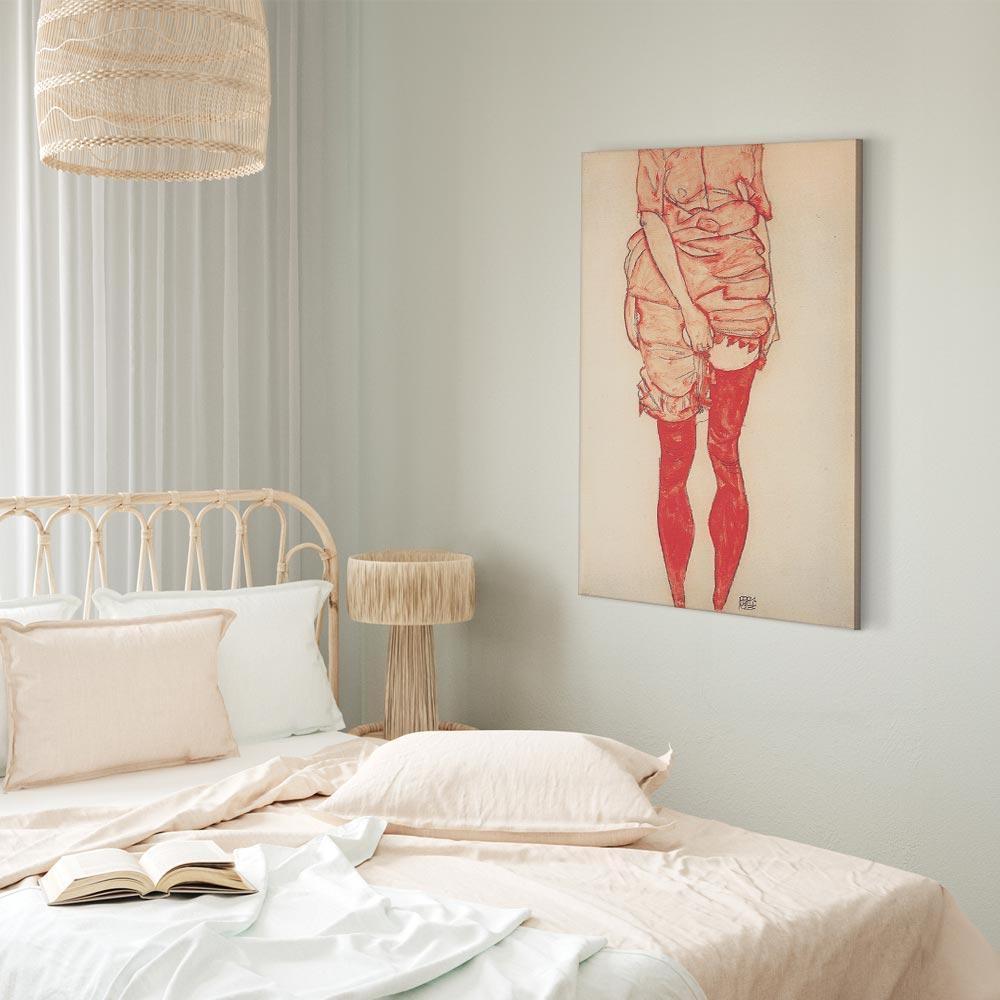 Leinwandbild - Egon Schiele – Standing Woman in Red