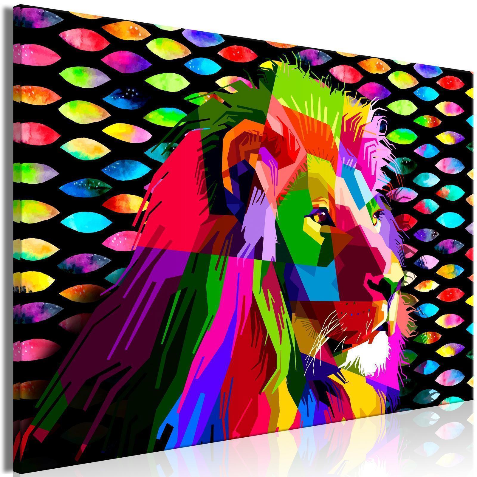 Leinwandbild - Rainbow Lion (1 Part) Wide Artgeist