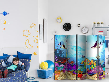 Paravent Bunte Fische – Raumteiler mit maritimem Design