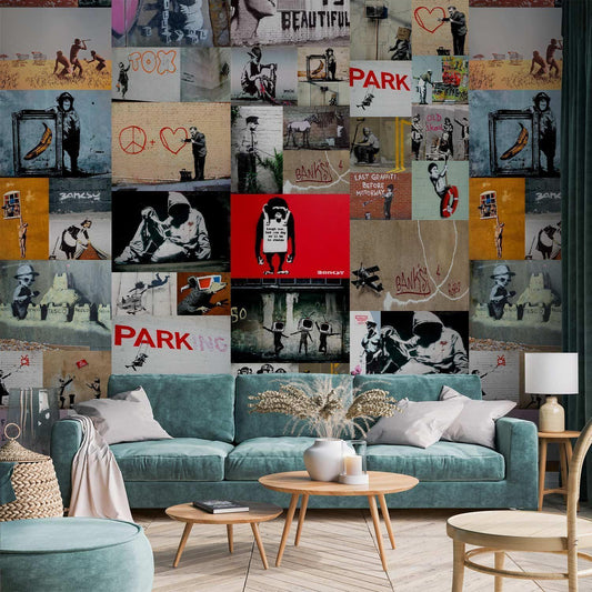 Tapete - Banksy - Collage - Urban Street Art