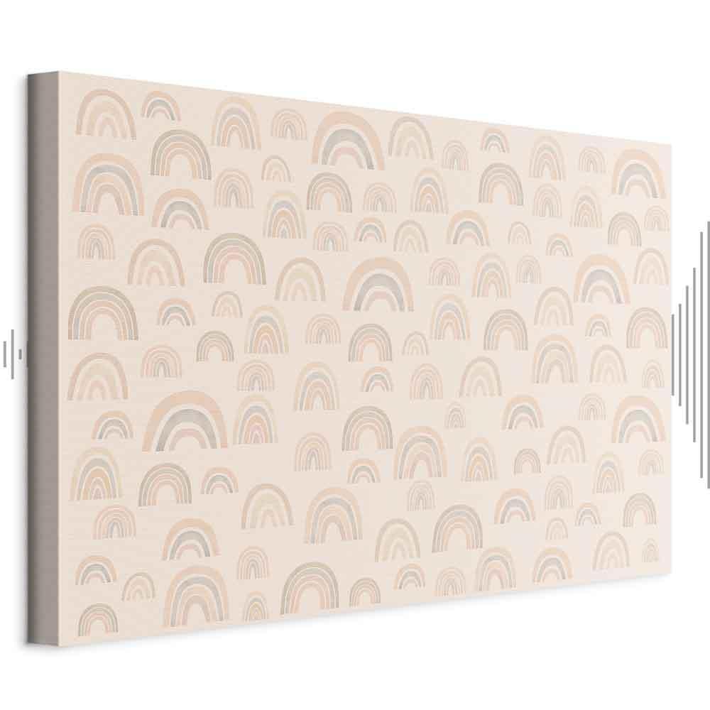 Leinwandbild - August Sky - Various Sizes of Rainbows in Calm Colors