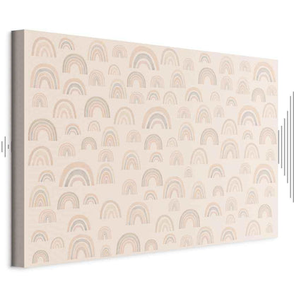 Leinwandbild - August Sky - Various Sizes of Rainbows in Calm Colors