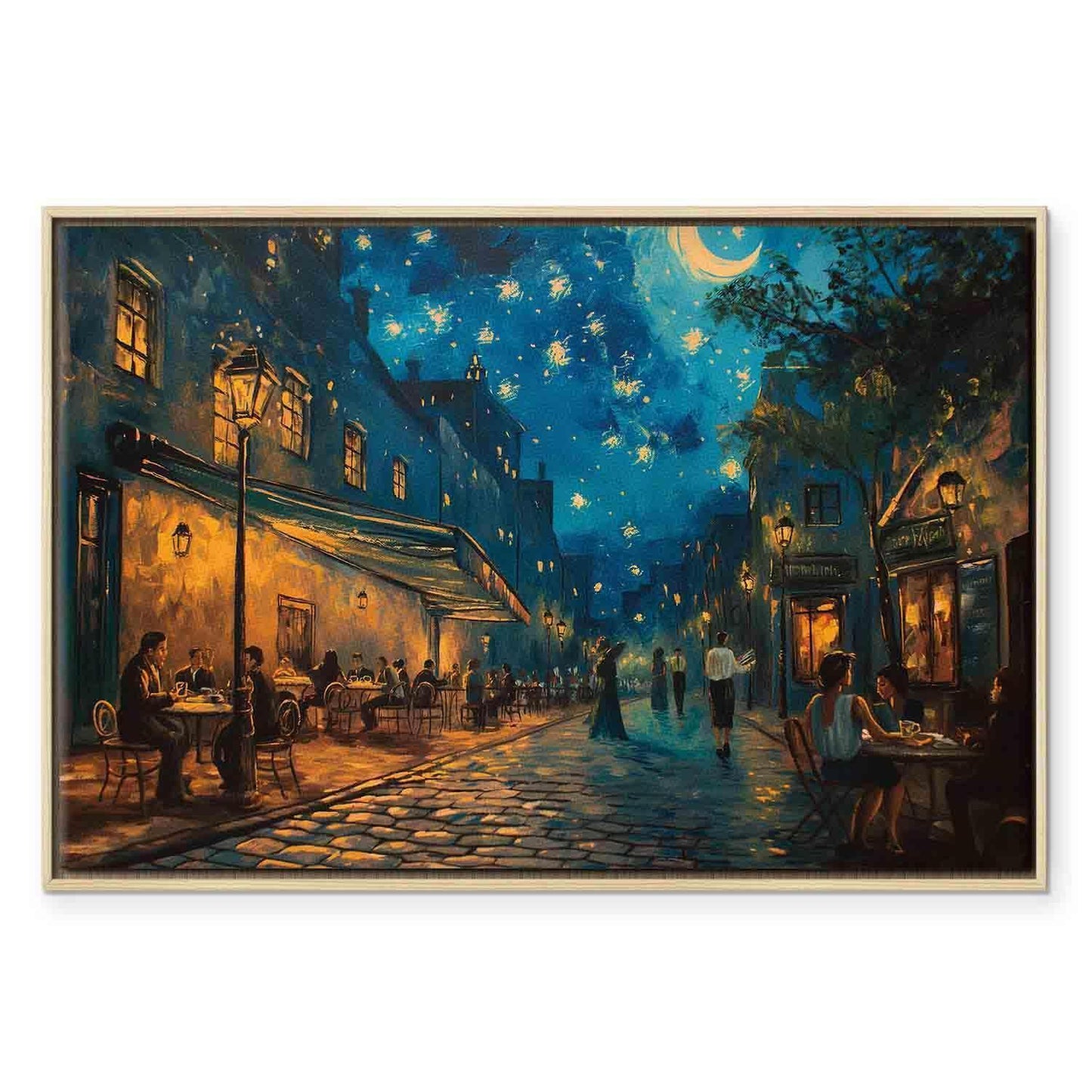 Leinwandbild - Paris street – a painting inspired by Vincent van Gogh's style