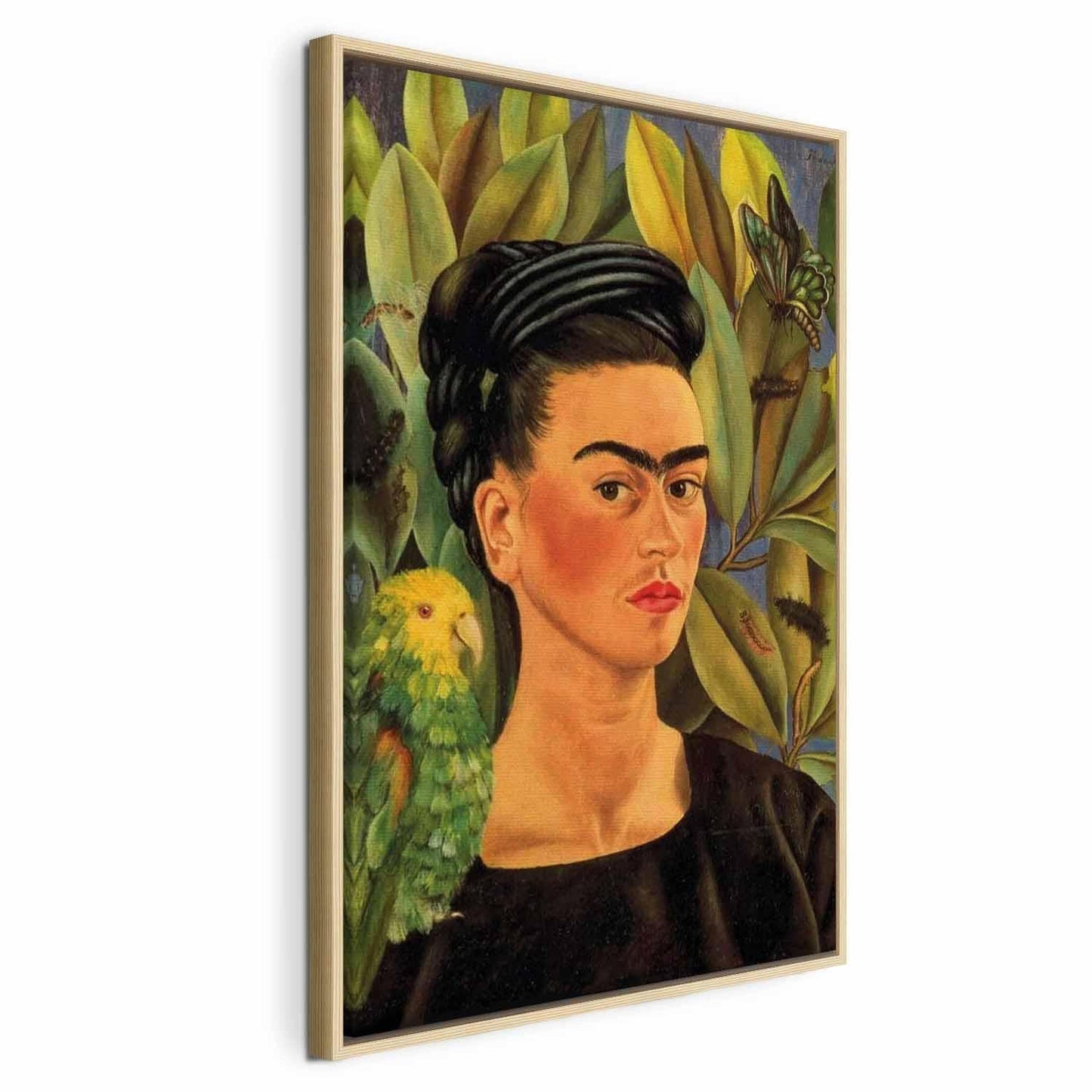 Leinwandbild - Frida Kahlo – Self-Portrait with Bonito