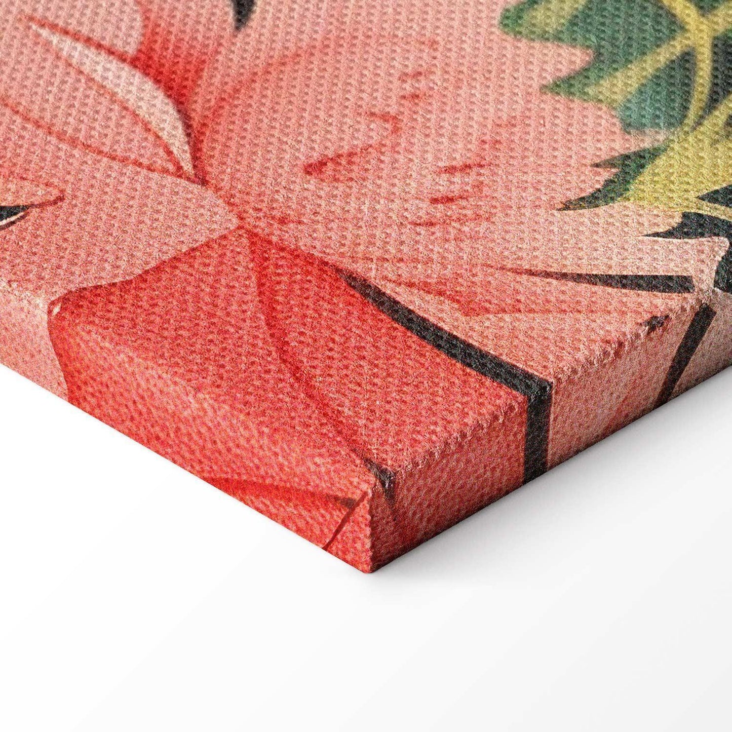 Leinwandbild - By an Asian pond - an illustration in the style of a Japanese engraving, depicting a heron