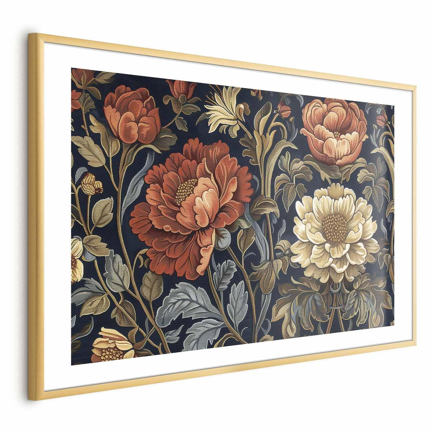 Poster - Tapestry Large Retro Flowers Artgeist