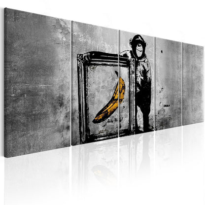 Leinwandbild - Banksy: Monkey with Frame Artgeist
