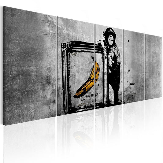 Leinwandbild - Banksy: Monkey with Frame Artgeist