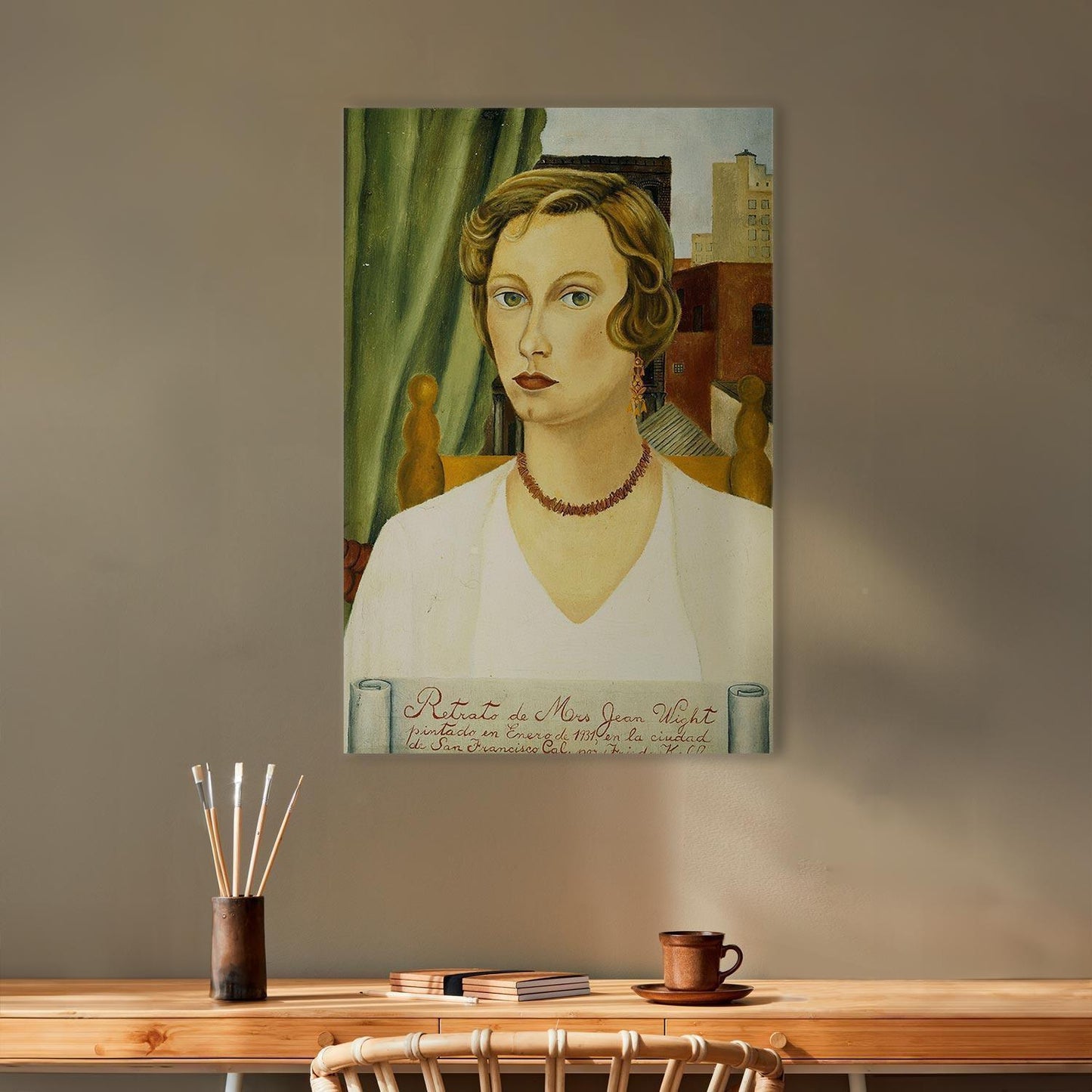 Leinwandbild - Frida Kahlo – Portrait of Mrs Jean Wight