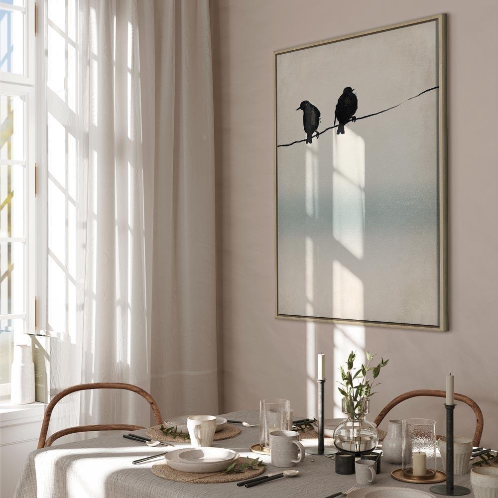 Leinwandbild - Frozen Sparrows (1 Part) Vertical