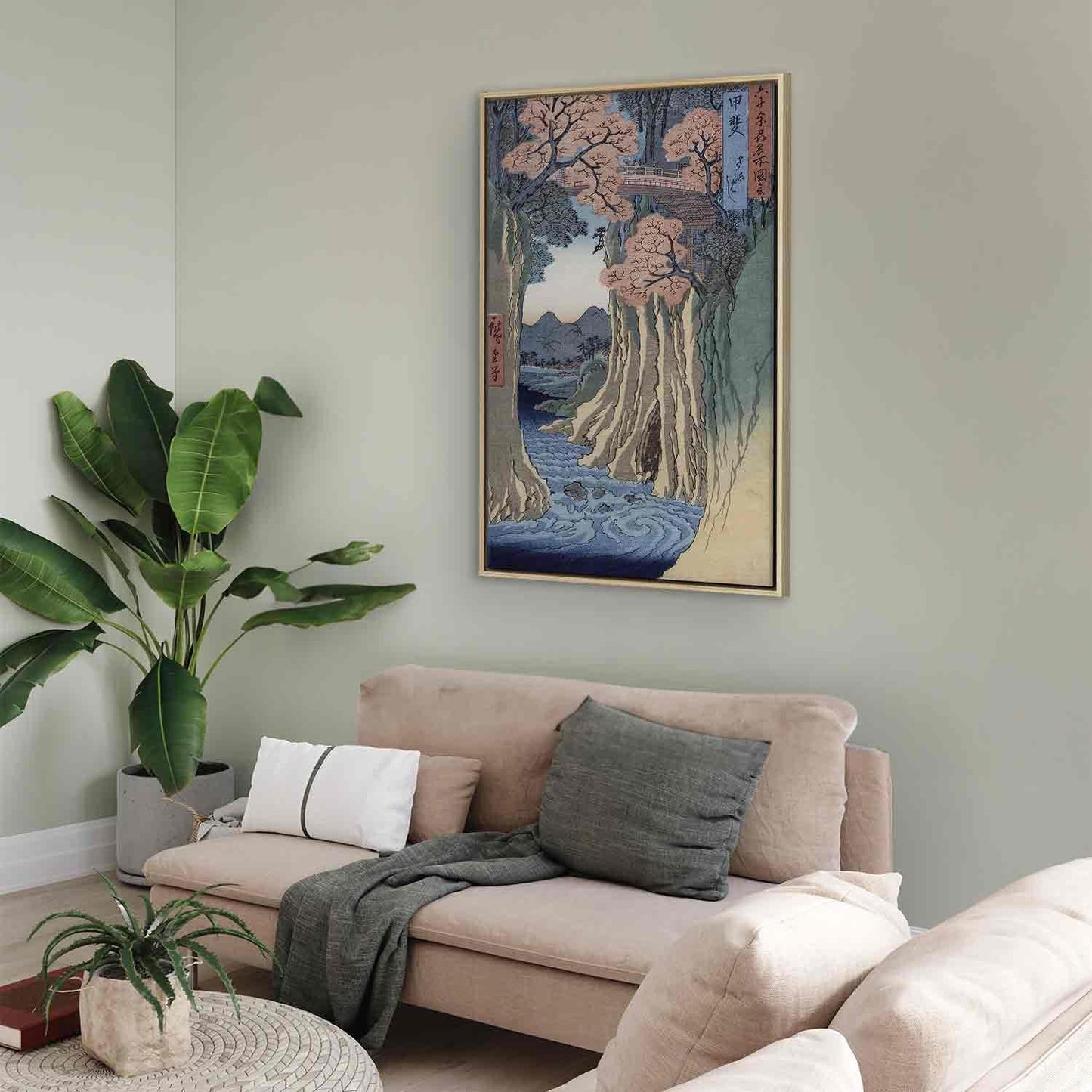 Leinwandbild - Utagawa Hiroshige – The monkey bridge in the Kai province