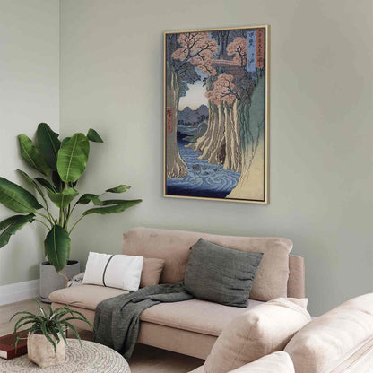 Leinwandbild - Utagawa Hiroshige – The monkey bridge in the Kai province