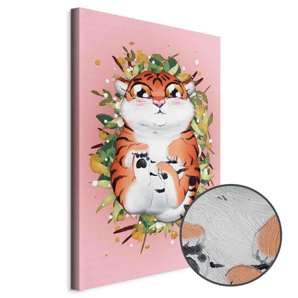 Leinwandbild - Tigger on the Grass (1 Part) Vertical