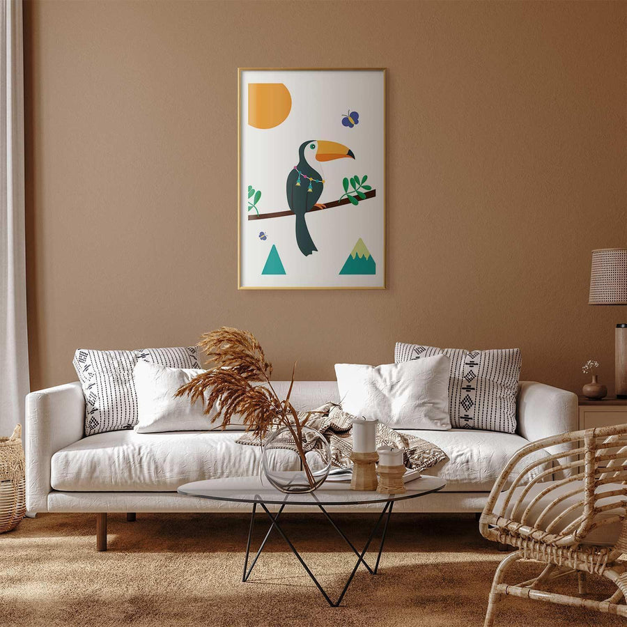 Poster - Toucan and Butterflies Artgeist