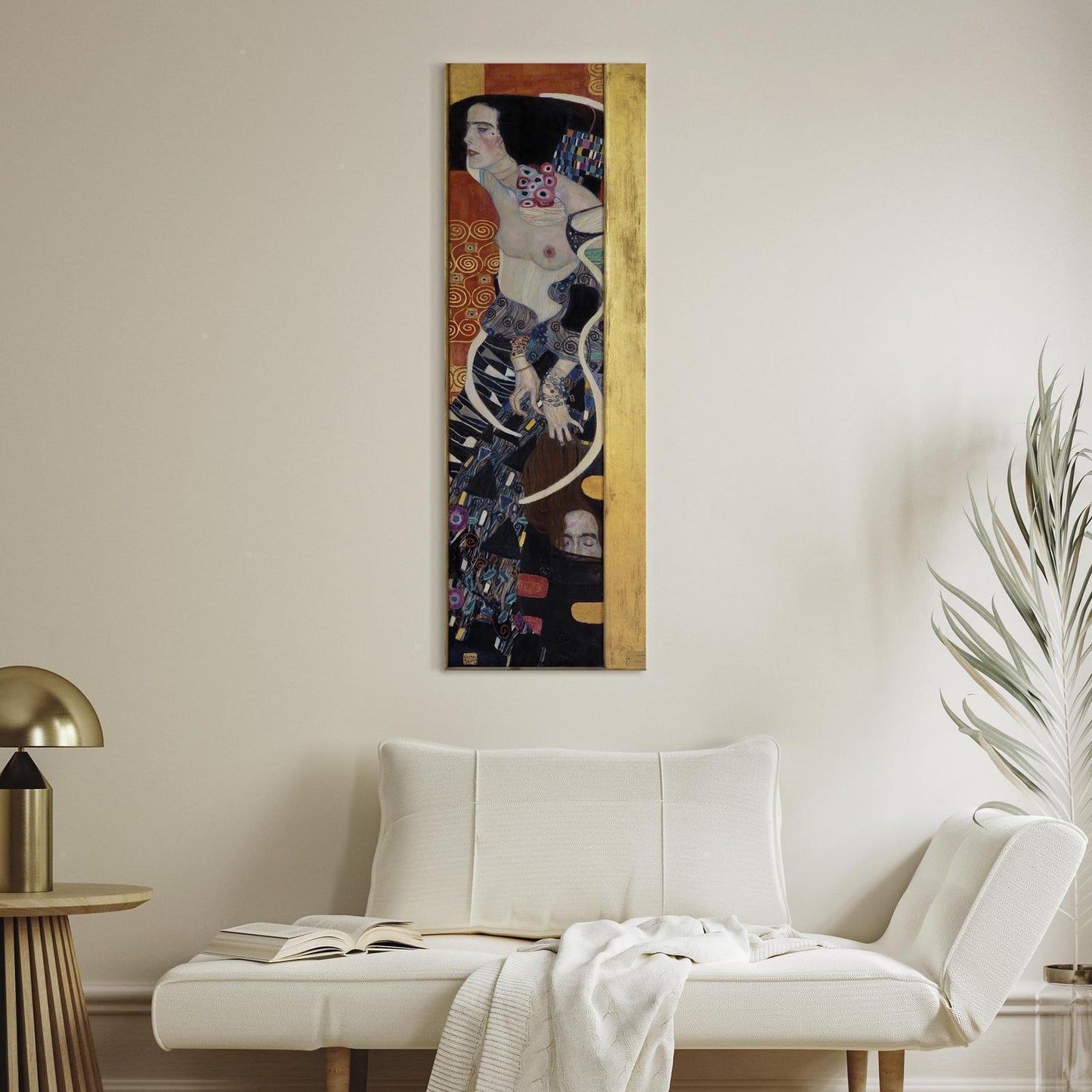 Leinwandbild - Judith II Salome wall art in modern living room setting.