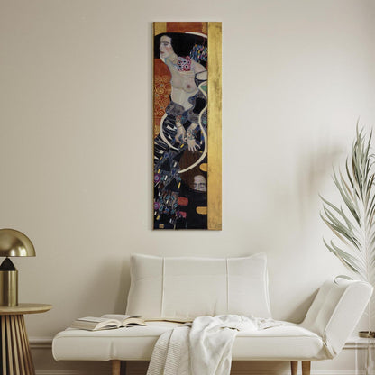 Leinwandbild - Judith II Salome wall art in modern living room setting.