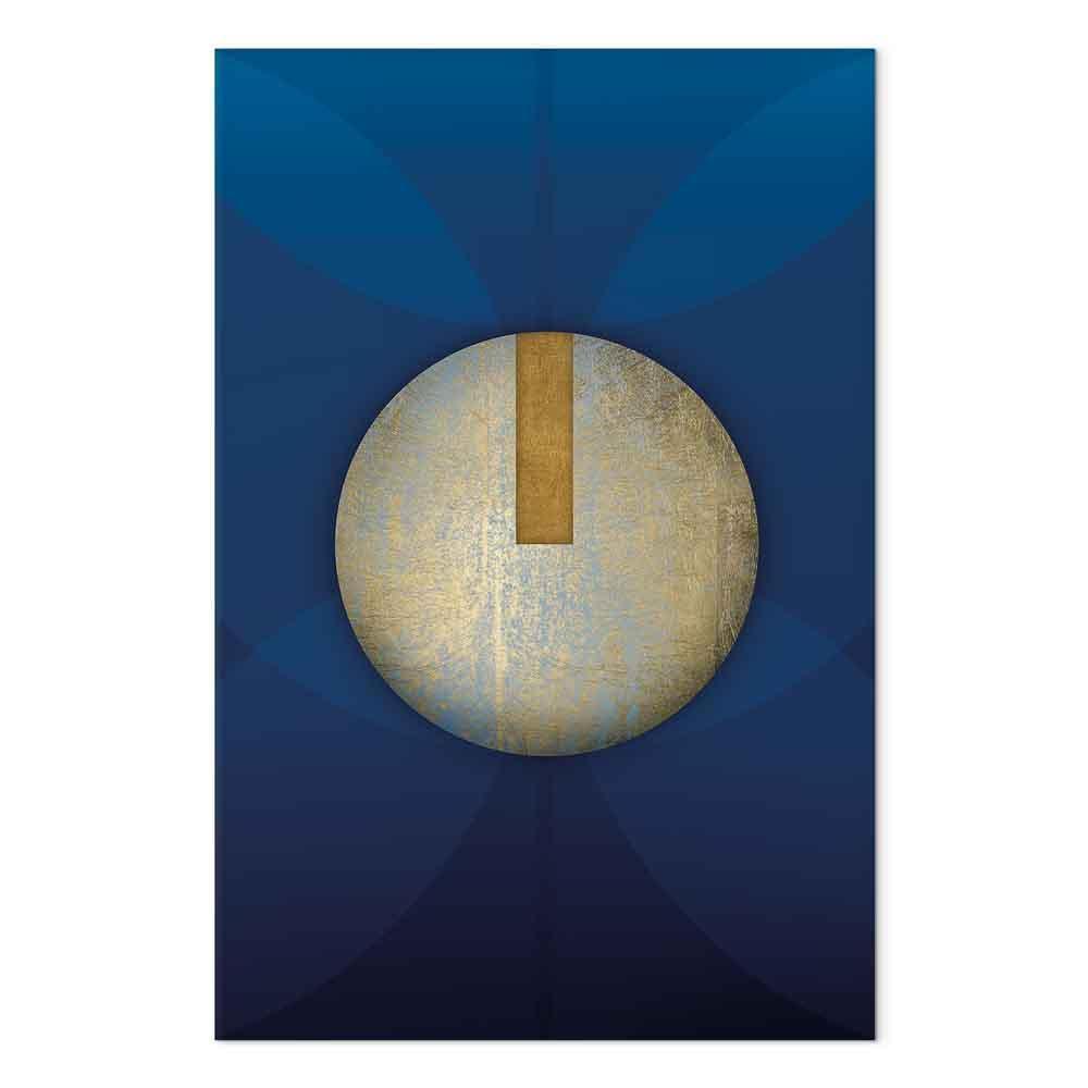 Leinwandbild - In the Shadow of Classic Blue (1-part) - Golden Circle in Abstraction