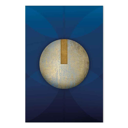 Leinwandbild - In the Shadow of Classic Blue (1-part) - Golden Circle in Abstraction