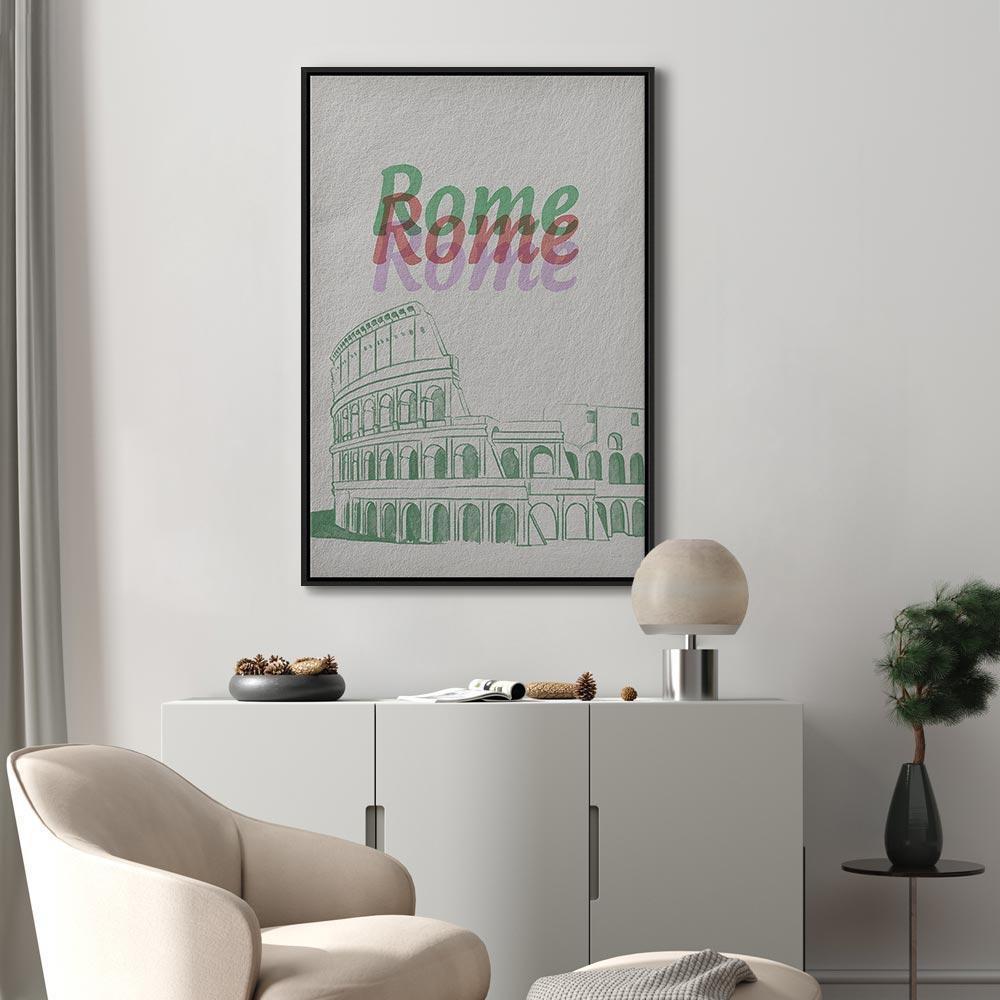 Leinwandbild - Rome in Watercolours (1 Part) Vertical