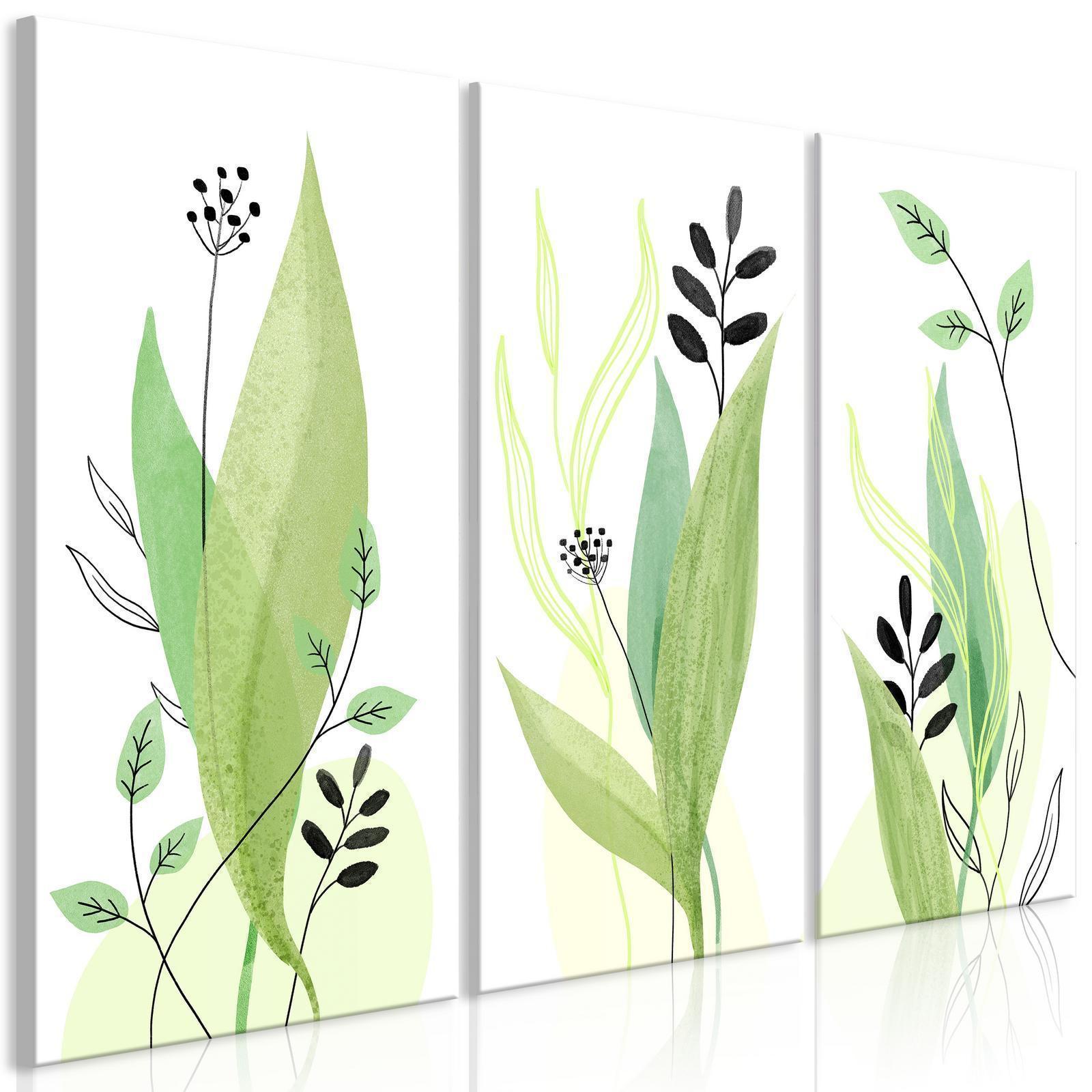 Leinwandbild - Green Day (3 Parts) Artgeist