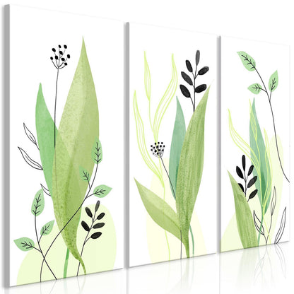 Leinwandbild - Green Day (3 Parts) Artgeist