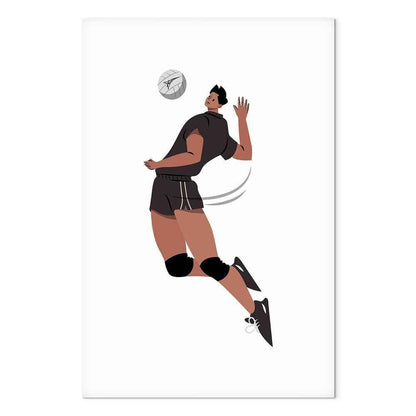 Leinwandbild - Volleyball Player on a White Background - Illustration