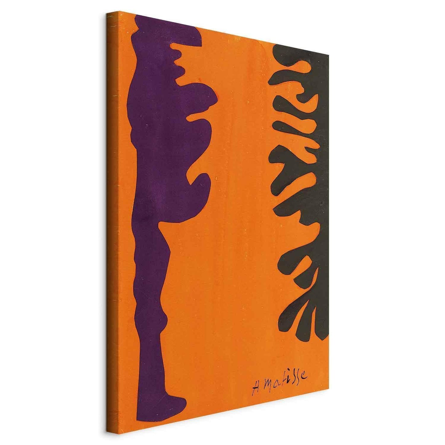 Leinwandbild - Henri Matisse – Black and Violet Arabesques on Orange